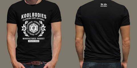 KOOL BODIES BLACK GRAPHIC TEE with SPORTS CREST