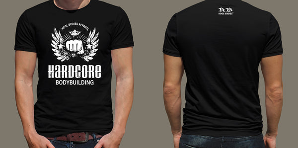 HARDCORE BODYBUILDING BLACK GRAPHIC TEE
